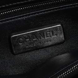 Pre Owned Chanel Black Python Medium Coco Top Handle Bag