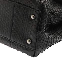 Pre Owned Chanel Black Python Medium Coco Top Handle Bag