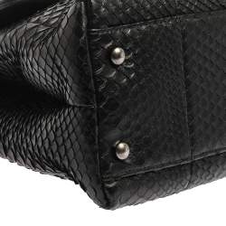 Pre Owned Chanel Black Python Medium Coco Top Handle Bag