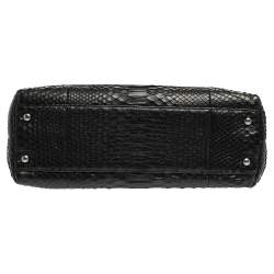 Pre Owned Chanel Black Python Medium Coco Top Handle Bag