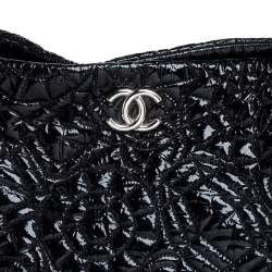 Pre Owned Chanel Black Patent Leather CC Hobo
