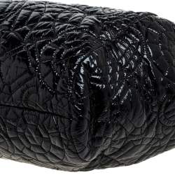 Pre Owned Chanel Black Patent Leather CC Hobo
