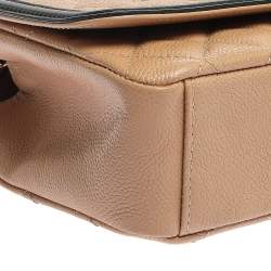 Pre Owned Chanel Beige/Black Caviar Leather CC Filigree Flap Bag