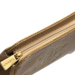 Pre Owned Chanel Beige Caviar Leather Vintage CC Coin Pouch 