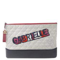 Pre Owned Chanel Multicolor Fabric and Wool Vintage Gabrielle Clutch