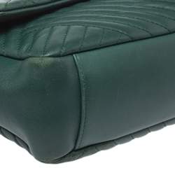 Pre Owned Chanel Green Crossing Quilted Leather CC Flap Shoulder Bag