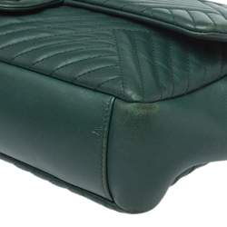 Pre Owned Chanel Green Crossing Quilted Leather CC Flap Shoulder Bag
