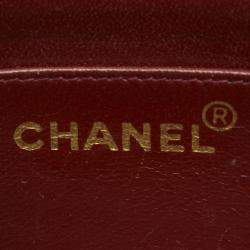 Pre Owned Chanel Black Lambskin Leather Vintage Diana Flap Bag