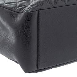 مملوكة مسبقًا Chanel Black Quilted Caviar Leather Grand Shopping Tote