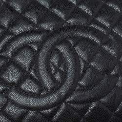 مملوكة مسبقًا Chanel Black Quilted Caviar Leather Grand Shopping Tote