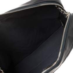 Pre Owned Chanel Navy Blue/Black Quilted And Chevron Leather Metiers d'art Camera Bag