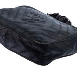 مملوكة مسبقًا Chanel Navy Blue Diamond Quilted Leather Vintage CC Camera Tassel Bag