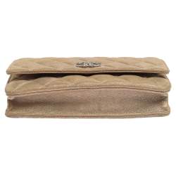 Pre Owned حقيبة كلتش شانيل WOC بريلينت جلد أحمر لامع