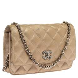 Pre Owned حقيبة كلتش شانيل WOC بريلينت جلد أحمر لامع