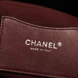 Pre Owned Chanel Burgundy Quilted Patent Leather Large Just Mademoiselle Bowler Bag