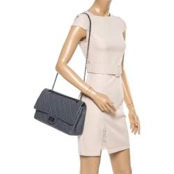 مملوكة مسبقًا Chanel Grey Quilted Aged Leather Reissue 2.55 Classic 227 Flap Bag