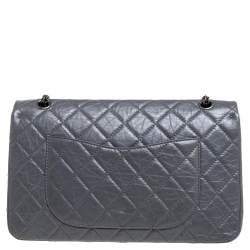 مملوكة مسبقًا Chanel Grey Quilted Aged Leather Reissue 2.55 Classic 227 Flap Bag