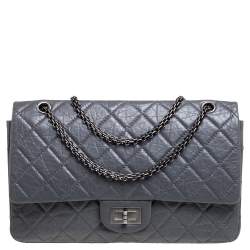مملوكة مسبقًا Chanel Grey Quilted Aged Leather Reissue 2.55 Classic 227 Flap Bag