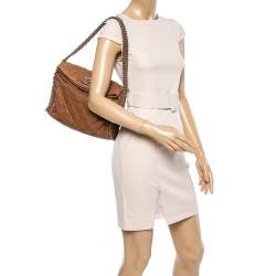 Pre Owned Chanel Tan Leather Chain Around Hobo