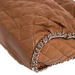 Pre Owned Chanel Tan Leather Chain Around Hobo