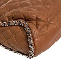 Pre Owned Chanel Tan Leather Chain Around Hobo