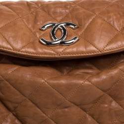 Pre Owned Chanel Tan Leather Chain Around Hobo