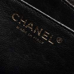 Pre Owned Chanel Black Quilted Caviar Leather Maxi Classic Single Flap Bag