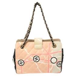Pre Owned Chanel Multicolor Print Quilted Canvas Arc De Triomphe Shoulder Bag