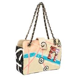 Pre Owned Chanel Multicolor Print Quilted Canvas Arc De Triomphe Shoulder Bag