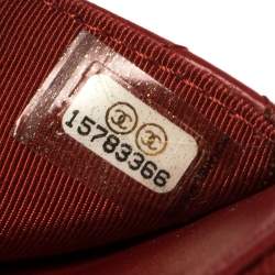 مملوكة مسبقًا Chanel Red Quilted Leather CC Classic Flap Wallet on Chain  