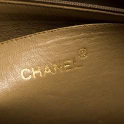 Pre Owned Chanel Vintage Beige Lambskin Quilted Shoulder Bag