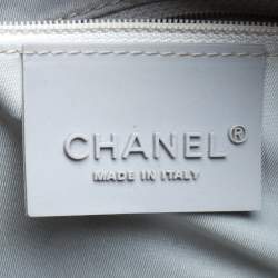 مملوكة مسبقًا حقيبة شانيل قماش نمط مبطن مربعات رصاصي فاتح بقلاب