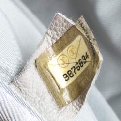 مملوكة مسبقًا حقيبة شانيل قماش نمط مبطن مربعات رصاصي فاتح بقلاب