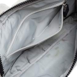 مملوكة مسبقًا حقيبة شانيل قماش نمط مبطن مربعات رصاصي فاتح بقلاب