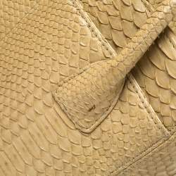 مملوكة مسبقًا حقيبة شانيل سيرف إكسوكيتف جلد ثعبان كريمي 