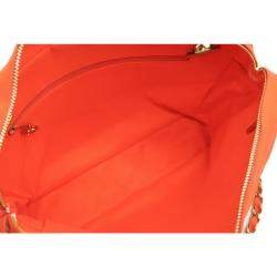 Pre Owned Chanel Orange Nylon Chain Bag