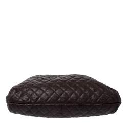 Pre Owned Chanel Dark Brown Quilted Leather CC Chain Hobo