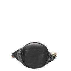 Pre Owned Chanel Black Lambskin Leather CC Bucket Bag