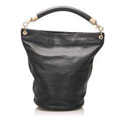 Pre Owned Chanel Black Lambskin Leather CC Bucket Bag