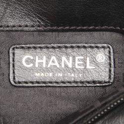 Pre Owned Chanel Black Lambskin Leather CC Bucket Bag