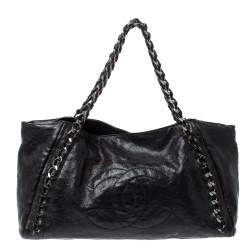 Chanel Black Leather Modern Chain East West Tote Chanel