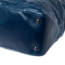 Pre Owned Chanel Blue Quilted Leather Coco Supple Hobo 
