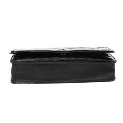 Chanel Black Quilted Patent Leather Reissue Wallet On Chain