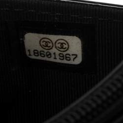 Chanel Black Quilted Patent Leather Reissue Wallet On Chain