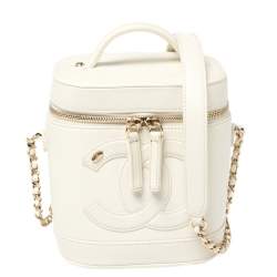 Vanity leather handbag Chanel White in Leather - 38969231