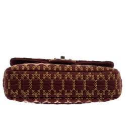 Pre Owned Chanel Multicolor Embroidered Jersey Jumbo Classic Single Flap Bag