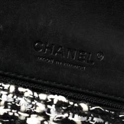 Pre Owned Chanel Black/White Tweed Small Flap Bag