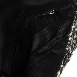 Pre Owned Chanel Black/White Tweed Small Flap Bag