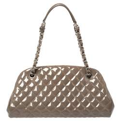 Pre Owned حقيبة شانيل جست مادموازيل بولر متوسطة جلد مبطنة بيج داكنة 