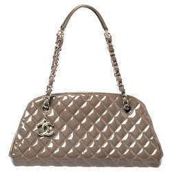 tas handbag Chanel Cocoon Quilted Grey Bowling Handbag